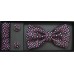 Set papion, batista si butoni negru violet model abstract 1571